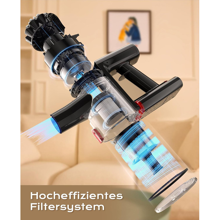 Бездротовий акумуляторний пилосос V15: 35KPa, 6-в-1, для твердих підлог та килимів, видаляє шерсть тварин