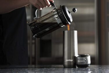 Термокружка Contigo Luxe Autoseal з нержавіючої сталі, 360 мл, виготовлена з BPA-free матеріалів, з невеликим отвором, не протікає, для кави з собою, можна мити в посудомийній машині