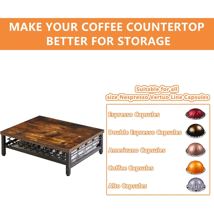 Організатор для капсул кави Nespresso IBUYKE, 80 капсул, 1 ярус, темно-коричневий TCJ102H