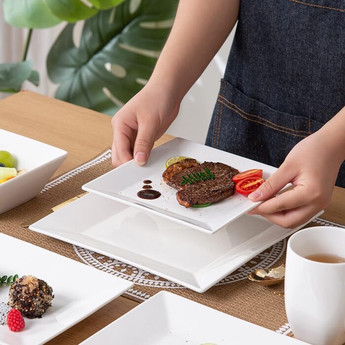 Porlien Сервіз класичний квадратний на 6 осіб (24 предмети) кремового кольору