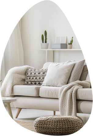 Дзеркало Boromal Spiegel чорне 40x60 см з металевим обрамленням для ванної, туалету, спальні (65x90 см, асиметричний стиль A)