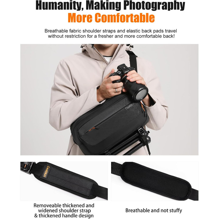 Чохол для камери Cwatcun: водостійкий, з кріпленням для штатива, для фотографів, чорний