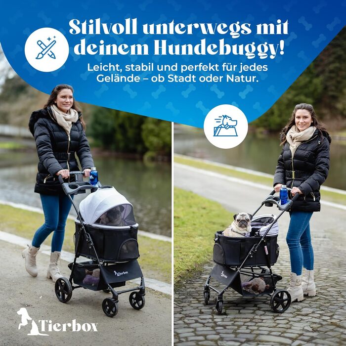 Візок для собак до 10 кг, прогулянковий для маленьких собак та котів, складаний, рожевий