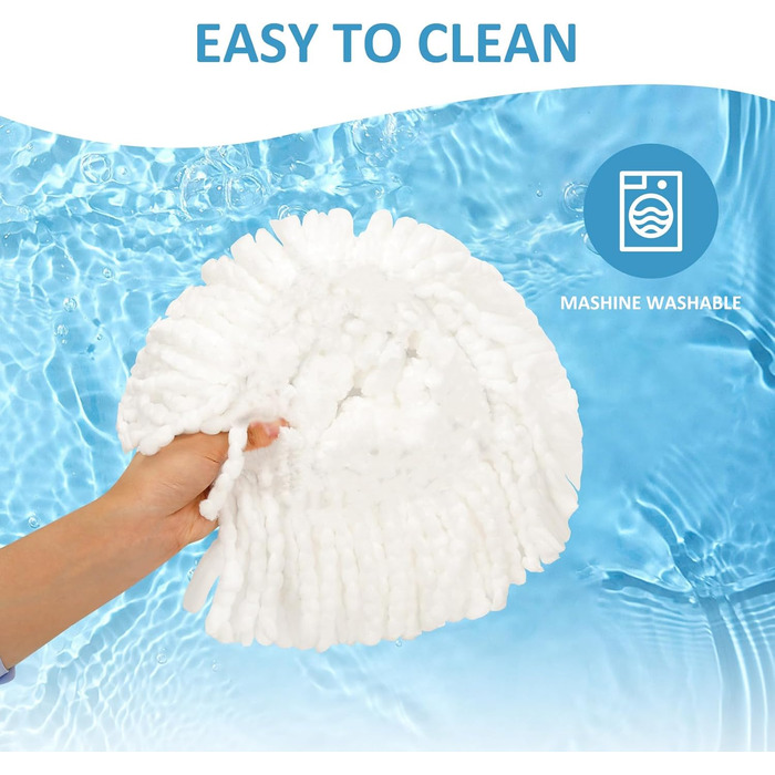 12 EasyWring rotating mop heads, microfiber pop replacement heads, 2 rotating mop covers. Microfiber mop heads can easily remove and absorb stubborn dirt.