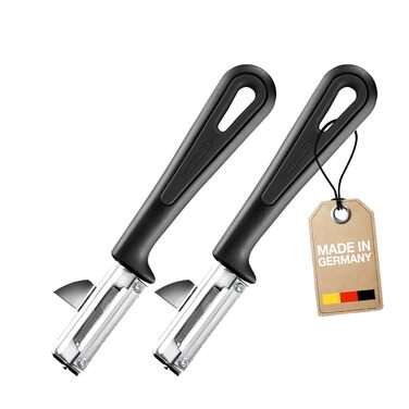 Овочечистка Westmark 2 Universal Gallant (чорно-червона) з нержавіючою сталлю та насадкою для фігурного різання, 2 шт.