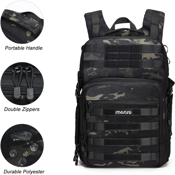 MOSISO Рюкзак для камери, тактичний, сумісний з Canon/Nikon/Sony, відділення для ноутбука 15-16 дюймів, тримач для штатива