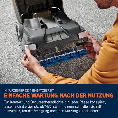 Vax SpinScrub Power Plus: Пристрій для чищення килимів та м'яких меблів. Ефективне видалення плям, швидке висихання, великий бак, технологія SpinScrub.