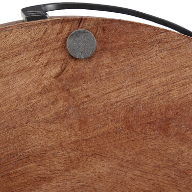 Relaxdays Mango Wood Tray with Metal Rim