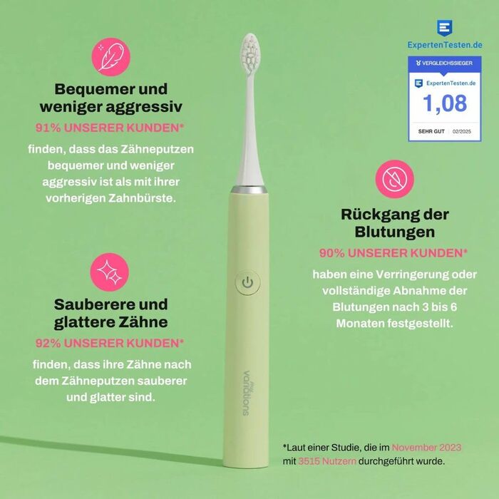 Електрична зубна щітка My Variations: акумуляторна, 5 режимів чищення, таймер 2 хв, чорна