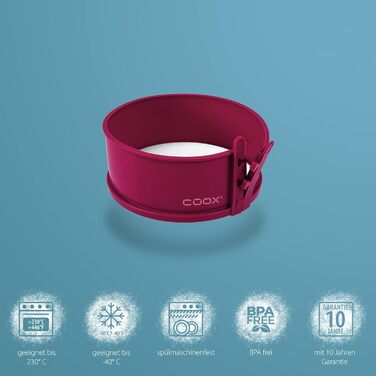 Форма для випікання coox з порцеляновим дном, 18 см, темно-червона – для випікання та подачі, можна різати прямо на порцеляновій тарілці, не потрібно перекладати