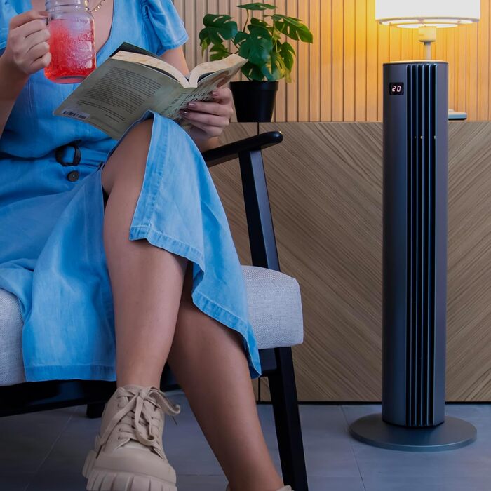 Турбовентилятор Cecotec EnergySilence 9090 Skyline, 76 см, білий, з пультом керування та дисплеєм