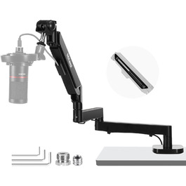 NEEWER Тримач для мікрофона MS002 - настільний, з демпфером, поворотний, з кабелеуправлінням, для подкастів, ігор, стрімінгу