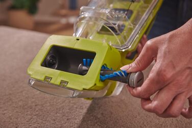 RYOBI 18V ONE+ Акумуляторний Текстильний Очищувач Pro: Потужне Видалення Плям, 2-в-1 Мийна Щітка, Dual-Tank, для Дому та Автомобіля (RDC18-0)