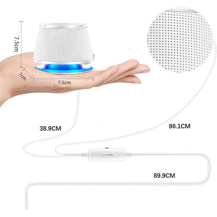 Комп'ютерні колонки Sanyun SW102, 5Wx2, стерео 2.0, USB/3.5mm, глибокий бас, білий