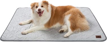 Килимок для собак та котів, ультрам'який, водонепроникний, 75x60 см, миючий, двосторонній (охолоджуючий та зігріваючий) для цілорічного комфорту, сірий та білий