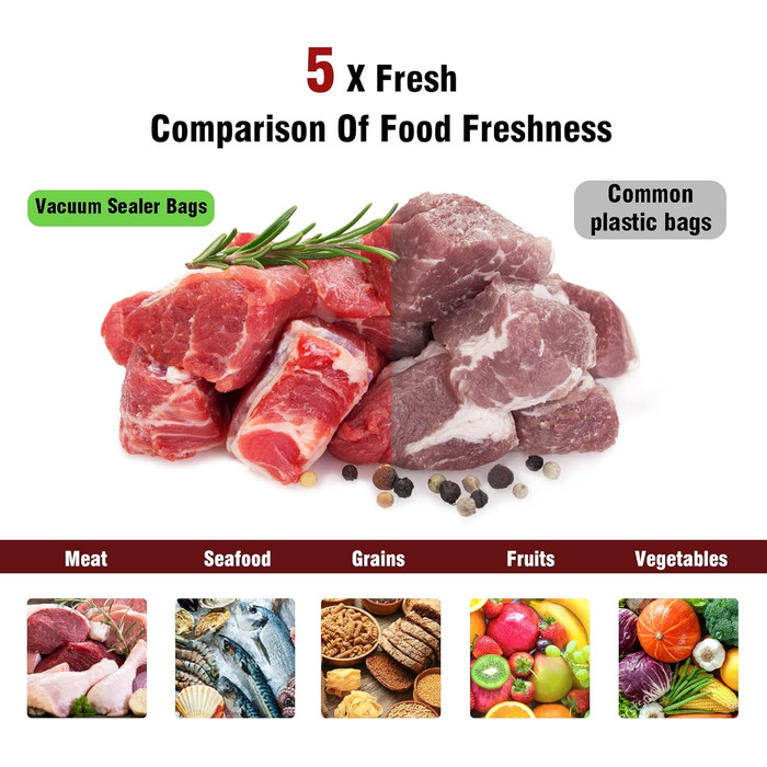 Fitge Vacuum Bags 170µm 15x25cm + 20x30cm + 30x40cm 150 Bags for all vacuum sealers Vacuum bags for food BPA-free, strong & tear-resistant Pro vacuum film Sous Vide freezer bags