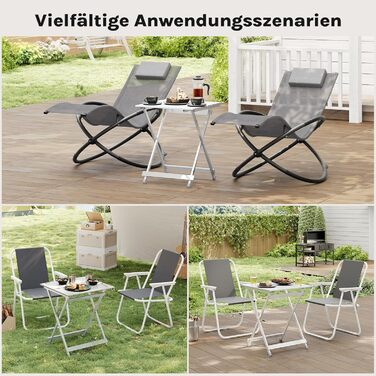 Складний алюмінієвий стіл WOLTU для кемпінгу, саду, балкону - 50.5x59.5x47 см (срібний)