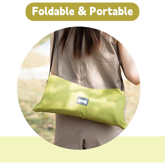 Зручна собача лежанка-підстилка: водонепроникна, для подорожей, з оксфордської тканини, зелена