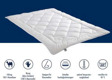 Irisette Kamel Warm Duo Winter Blanket - Made in Germany - Duo duvet made of camel hair for winter, 135 x 200 cm, white, Öko-Tex certified 135x200 cm Duo Single