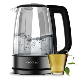 Скляний електрочайник Cecotec ThermoSense 340 Clear, 1.7 л, 2200 Вт, з LED-індикатором та автовимкненням, Dark Inox
