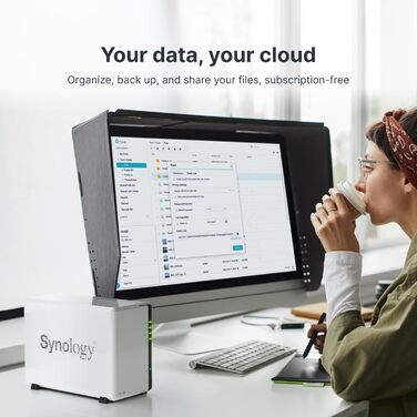 Synology DS223J - 2-байтовий NAS для дому, білий, 0TB