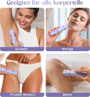 Електричний жіночий епілятор для тіла та обличчя, для інтимної зони, USB, фіолетовий