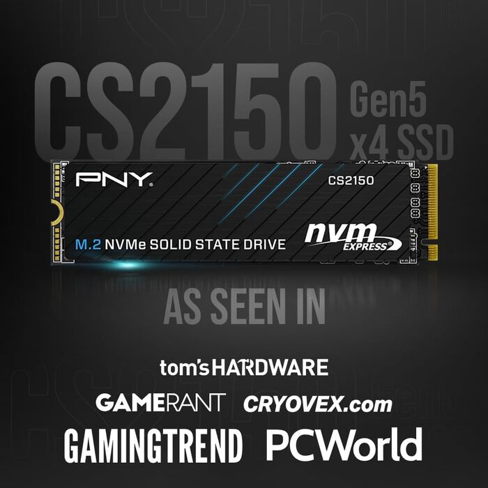 SSD PNY CS2150 2TB M.2 NVMe Black - Швидкий накопичувач для ПК