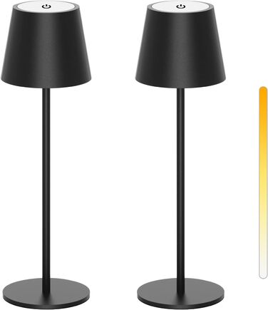 Акумуляторна LED-лампа Antela настільна бездротова диммерна, IP44, для дому та вулиці, 3000K/4000K/5000K, метал, 2 шт.
