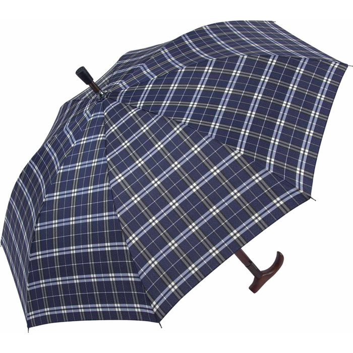 iX-brella Standing Screen, Height Adjustable with Wooden Handle - Blue Checkered