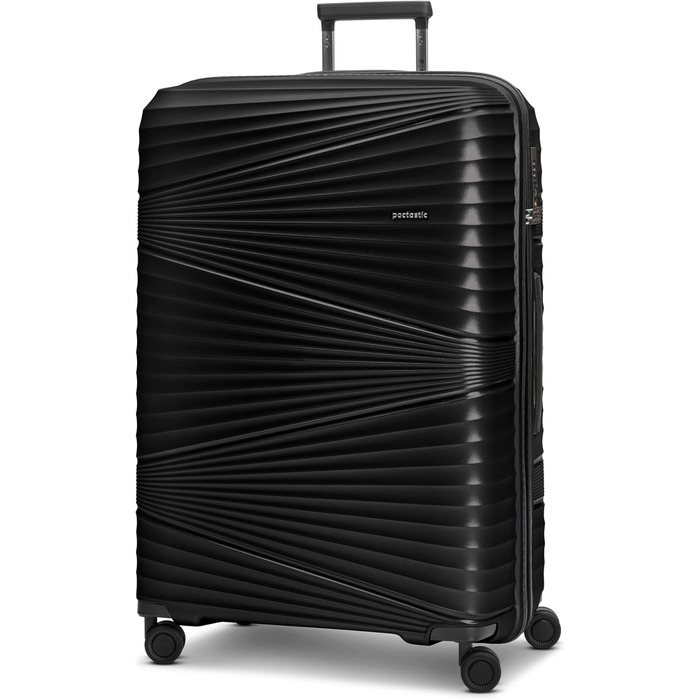 Ultra-light Hard Shell Checked Luggage | Large XL Trolley 50 x 32 x 75 cm | 103 Liters | 3.63 Kg Polypropylene | TSA Lock (Collection 02) (Black Metallic, Suitcase L (75 cm))