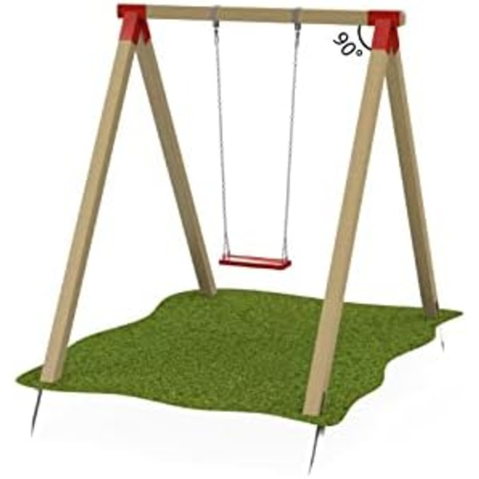TRIBECCO® Square Swing Connector 90/90mm 90° (90° Grey) made of powder-coated steel sheet for garden swings, stable triangular A-shape with mounting holes Ø 10 mm