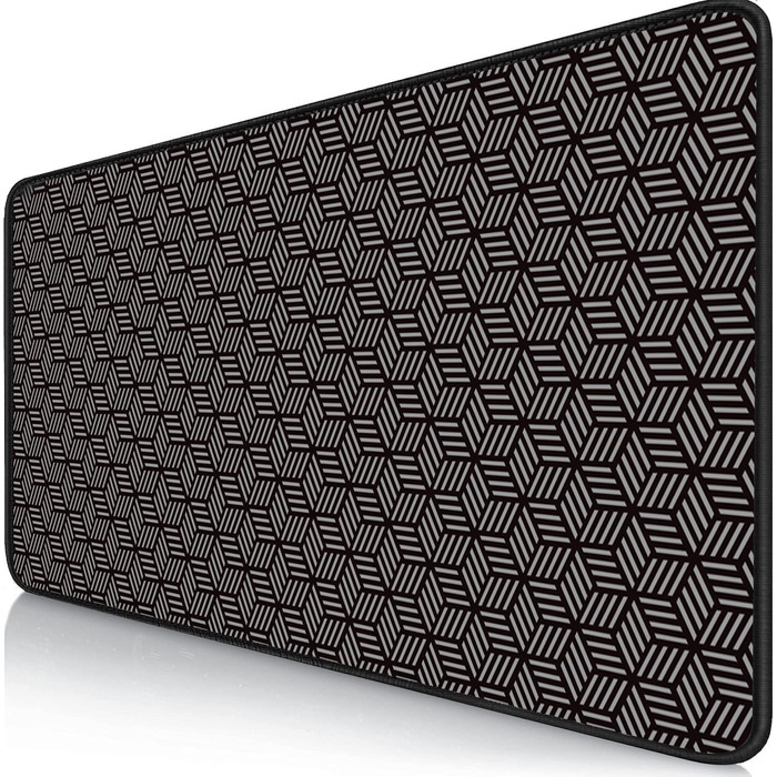 Ігрова мишка XXL 900 x 400 мм з художнім контуром. Водостійкий килимок для миші з антиковзаючою поверхнею для ПК, MacBook, ноутбука. Підвищена точність та швидкість. (400L x 900B mm, Призми)