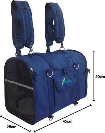 Рюкзак-переноска для тварин 6-в-1, фронтальний/грудний, на плече та як сумка, автокрісло, 2 положення для зручності під авіасидіння, м'яка переноска. Підходить для тварин 36-41 см, S: для тварин 26-41 см у висоту (L 45 x B 25 x H 30 см)