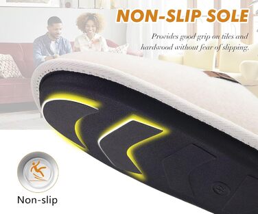 COFACE Халаці домашні жіночі з фетру, теплі, зручні, пухнасті, з м'якою підкладкою, з антиковзною гумовою підошвою для дому та вулиці (Бежево-білий, 41 EU)