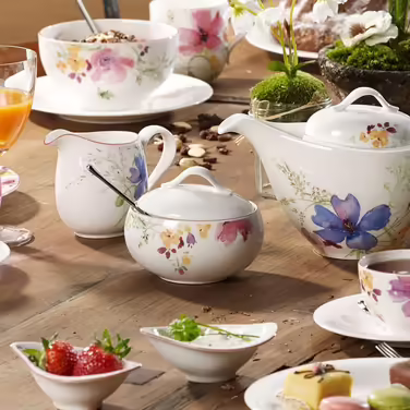Цукорниця Villeroy & Boch Mariefleur Gris Basic, біла/кольорова, преміум порцеляна