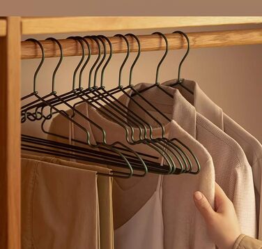 20-Piece Set of High-End Titanium Gray Aluminum Hangers, 41cm Ultra-Smooth Hangers, Durable Metal Hangers, Aluminum Alloy Hangers, Clothes Rack