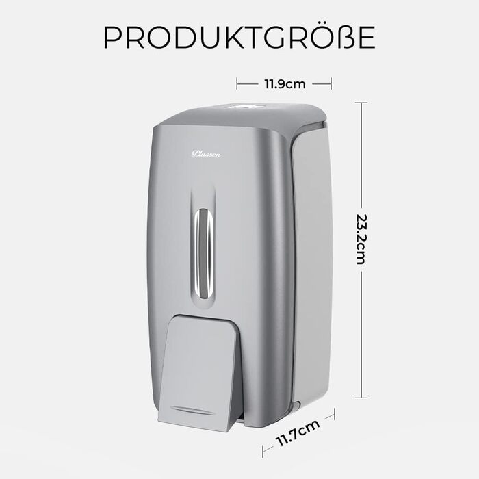 Настінний диспенсер для мила та гелю для душу (9088-Сірий)