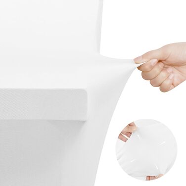 Utopia Kitchen Spandex Tablecloth 2 Pack [5FT, White] - Tight-Fitting, Precision-Fit, Washable, and Wrinkle-Free Tablecloth for Outdoor Events, Weddings, Banquets & Parties [183Lx76Wx76H] cm