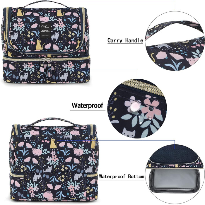 Жіноча сумочка для туалетних аксесуарів Lychii, сумочка-органайзер для подорожей, підходить для валізи та ручної поклажі, колір: морська хвиля