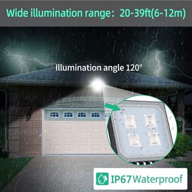 papasbox LED Floodlight, Floodlight, Spot, Searchlight, LED Floodlight Construction Light with Plug, Waterproof IP65, 3000K Warm White, Ideal Wall Light Outdoor Lighting for Garden, Garage, Hotel (Warm White, 20W)