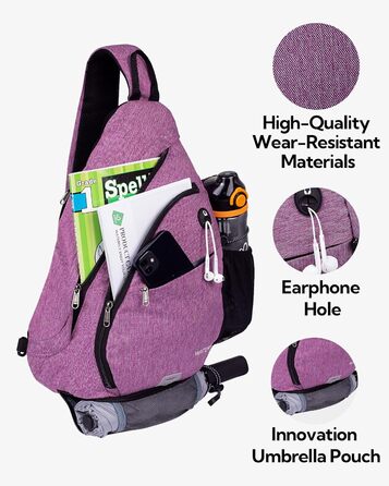 Сумка через плече Waterfly Lila - спортивна, для подорожей, хайкінгу, велоспорту та альпінізму