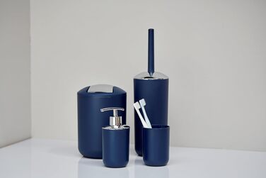 Кошик для косметики та смітника у ванну WENKO Brasil L, 6.5 л, з гойданковим кришкою, ударостійкий пластик, BPA-free, темно-синій