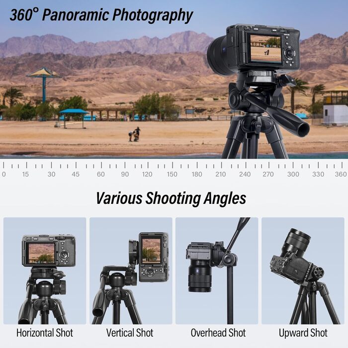 Штатив для камери SIRUI 180 см, алюмінієвий трипод з кріпленням для телефону, фото- та відеозйомки