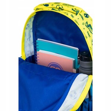 Багатокамерний шкільний рюкзак CoolPack, синій з жовтими та золотистими відтінками, 27 л