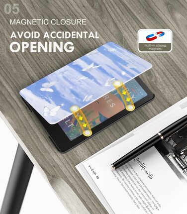 Чохол MoKo для Kindle Paperwhite 12-го покоління (2024) та Kindle Colorsoft Signature Edition (2024), PU шкіра, авто-сон/пробудження, сірий ліс (сніговий метелик)