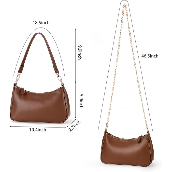 Сумка-клатч WantGor: жіноча сумка-тоут, кросбоді, міні-хобо, екошкіра (коричнева)