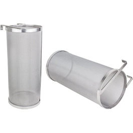 Beeketal 'BBF-1' Beer Hop Filter Fine Mesh Strainer made of stainless steel with a very fine 300 micron mesh (approx. 350 x 150 x 150 mm), beer filter e.g. for clarifying mash residues, with a bracket for hanging.