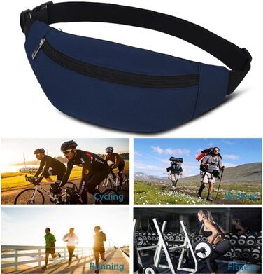Поясна сумка на пояс для чоловіків та жінок, спортивна, на стегнах, для подорожей, прогулянок з собакою, Outdoor (Блакитна)