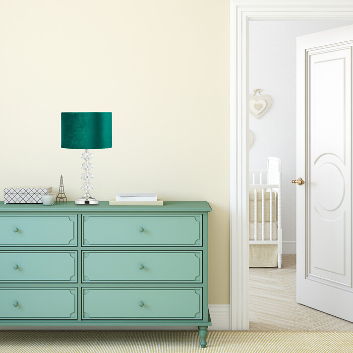 Relaxdays Table Lamp, Crystal and Velvet in Green