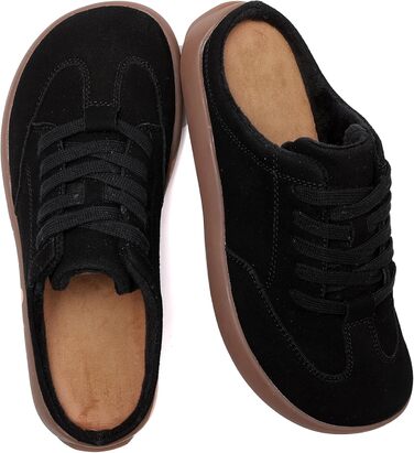 Тапочки жіночі UBFEN, теплі мюлі, плюшеві, з антиковзким покриттям, чорні, 42 EU